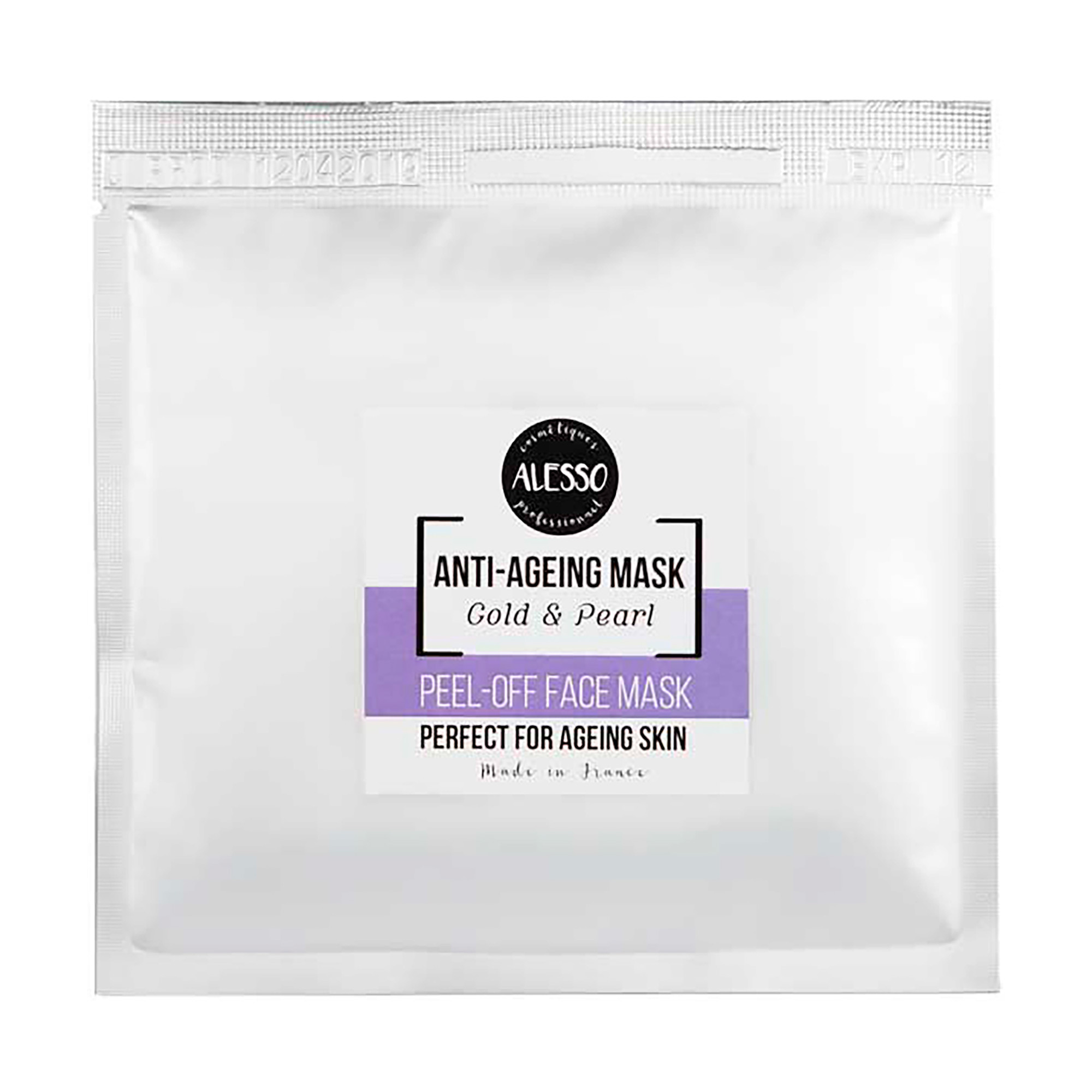 Альгінатна маска для обличчя Alesso Professionnel Anti-Ageing Mask Gold &amp; Pearl омолоджувальна, 25 г